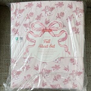 Envogue Pink Angel & Rose Full Sheet Set - 4 Piece